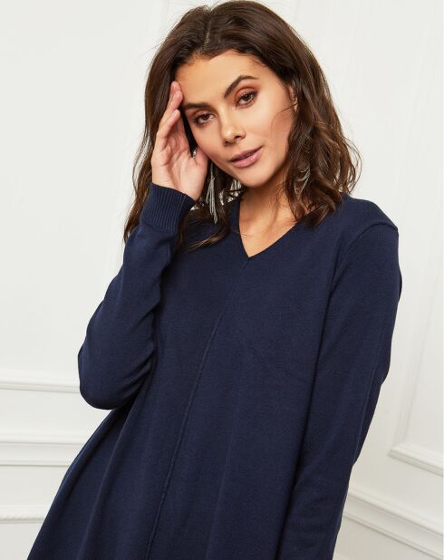 Robe en Cachemire mélangé Farel marine