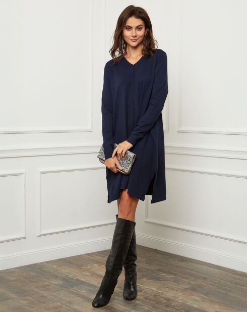 Robe en Cachemire mélangé Farel marine