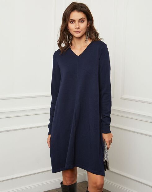 Robe en Cachemire mélangé Farel marine