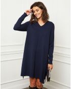 Robe en Cachemire mélangé Farel marine