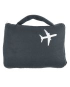 Plaid polaire avion avec housse noir - 120x150cm