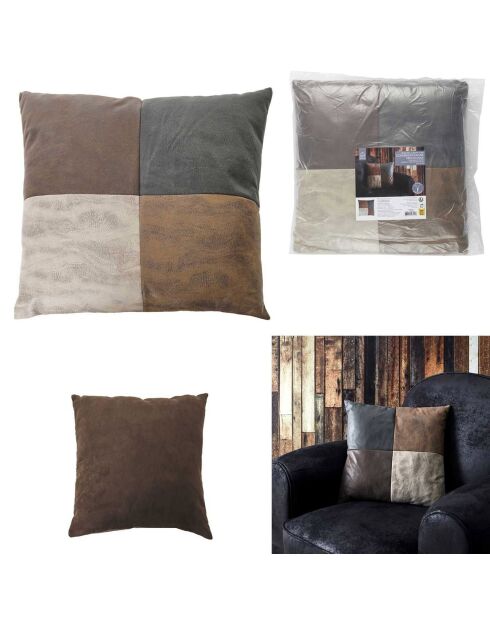 Coussin Patchwork déhoussable multicolore - 40x40 cm