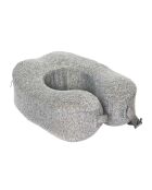 Coussin de voyage mémoire de forme enroulable gris - 27.5x37.5x7.5 cm