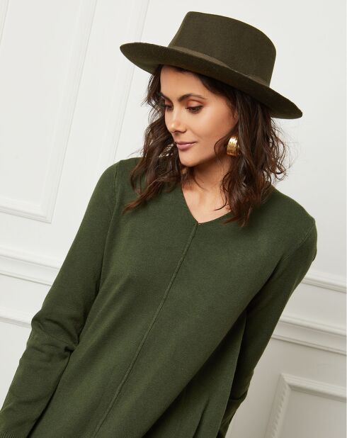 Robe en Cachemire mélangé Farel verte