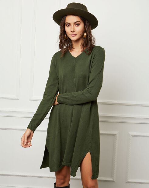 Robe en Cachemire mélangé Farel verte