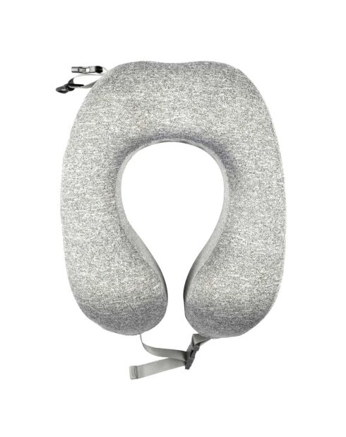 Coussin de voyage mémoire de forme enroulable gris - 27.5x37.5x7.5 cm
