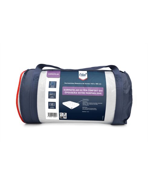 Surmatelas 5 zones ergonomiques blanc
