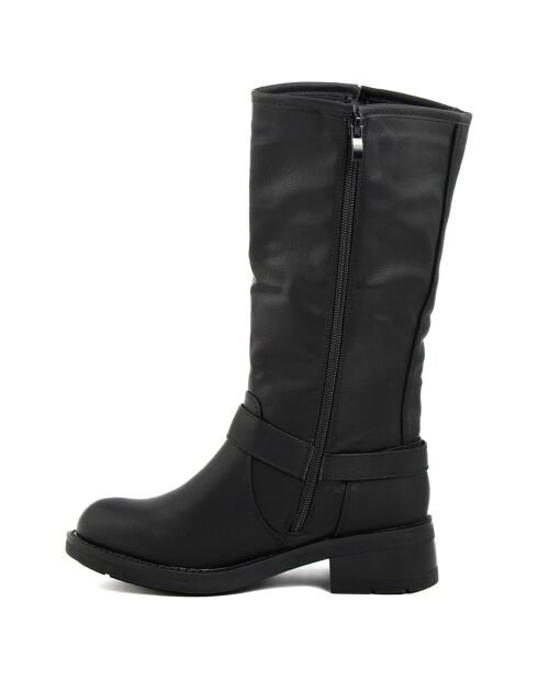 Bottes style biker Paloma noires - Talon 8 cm