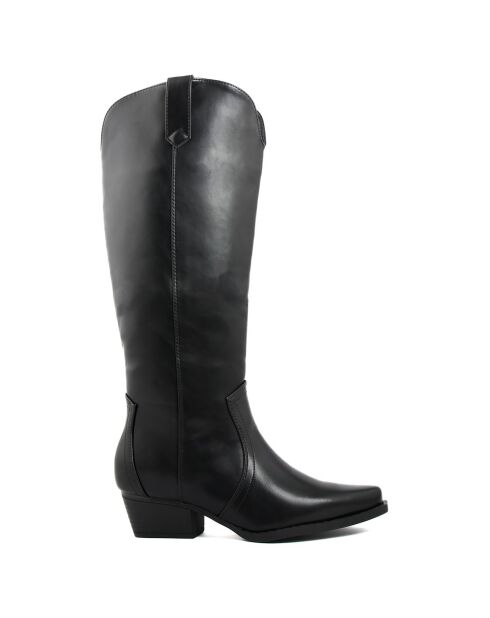 Bottes style texas Roxane noires - Talon 5 cm