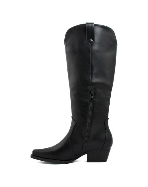 Bottes style texas Roxane noires - Talon 5 cm