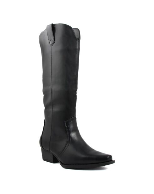Bottes style texas Roxane noires - Talon 5 cm