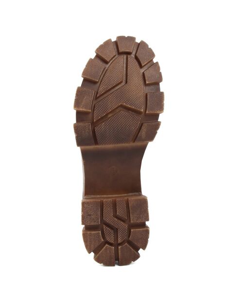 Bottes style combat Sybille marron  - Talon 5 cm