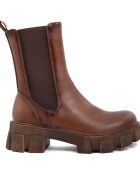 Bottes style combat Sybille marron  - Talon 5 cm