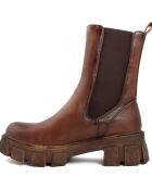 Bottes style combat Sybille marron  - Talon 5 cm