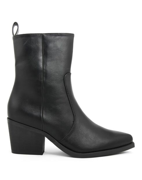 Bottines style texas Tess noires - Talon 6.5 cm