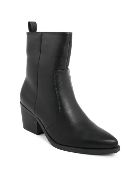 Bottines style texas Tess noires - Talon 6.5 cm