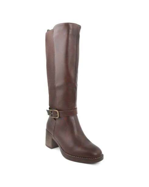 Bottes Zoé marron - Talon 6 cm