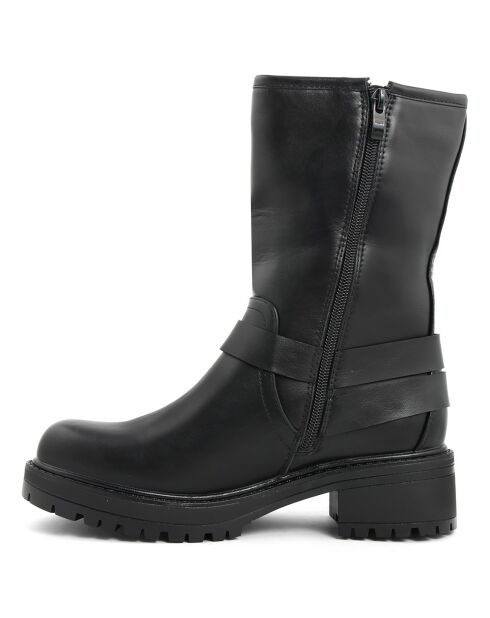 Bottes bikers Sofia noires - Talon 5 cm