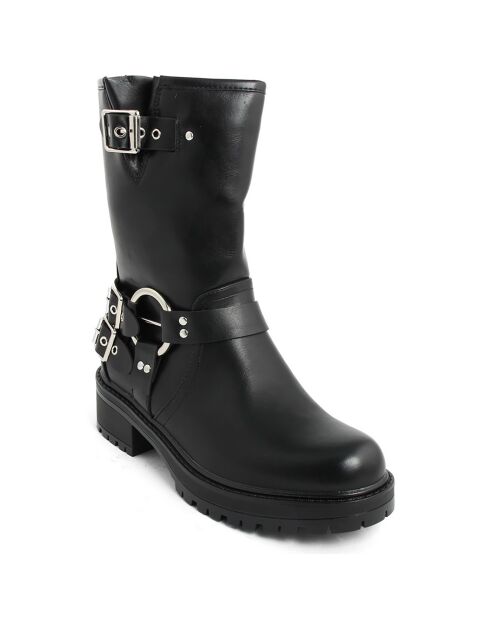 Bottes bikers Sofia noires - Talon 5 cm