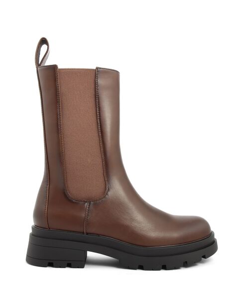 Bottines chelsea Salomé marron - Talon 5 cm