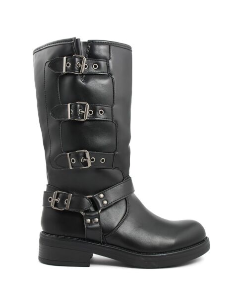 Bottes bikers Sixtine noires - Talon 4 cm