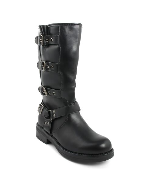 Bottes bikers Sixtine noires - Talon 4 cm