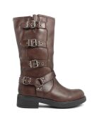 Bottes bikers Sixtine marron - Talon 4 cm
