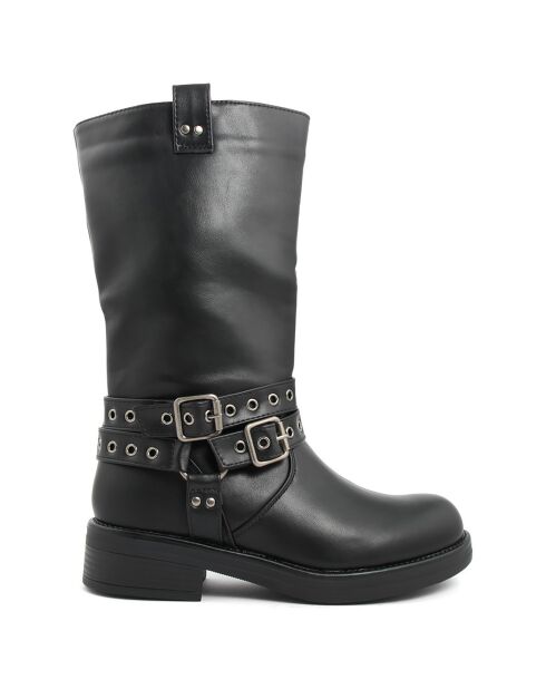 Bottes bikers Sarah noires - Talon 4 cm