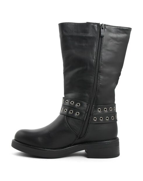 Bottes bikers Sarah noires - Talon 4 cm