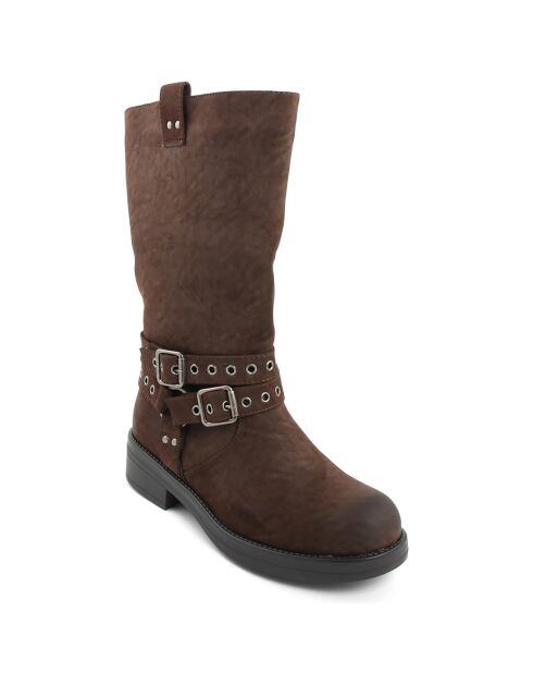 Bottes bikers Sarah café - Talon 4 cm