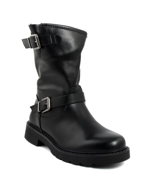 Bottines bikers Rita noires - Talon 4 cm