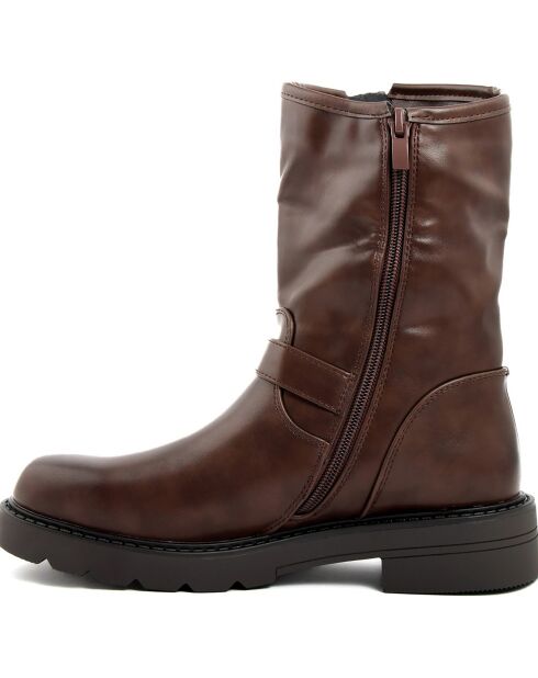 Bottines bikers Rita café  - Talon 4 cm