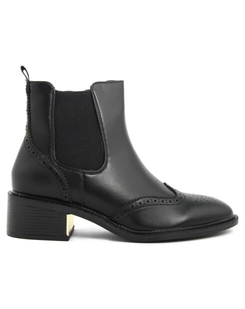 Bottines oxford Suzanne noires - Talon 4 cm