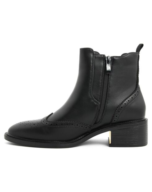 Bottines oxford Suzanne noires - Talon 4 cm