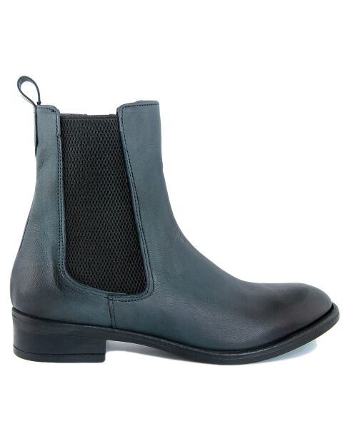 Bottines en cuir Giulia bleues -