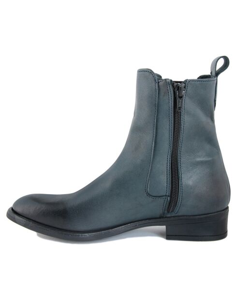 Bottines en cuir Giulia bleues -