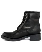 Bottines en cuir Garance noires - Talon 4 cm