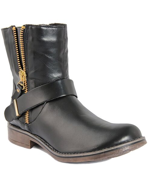 Bottines en cuir Carla noires -