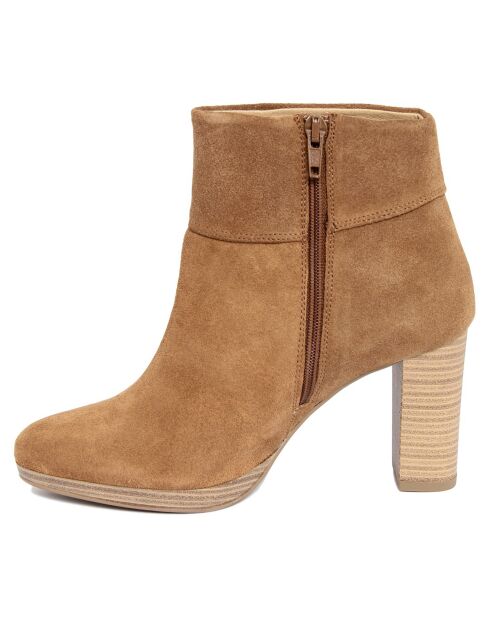 Bottines en suède Charlotte écorce - Talon 8 cm