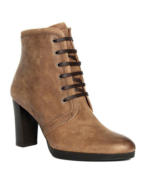 Bottines en cuir Avril ébène - Talon 8.5 cm