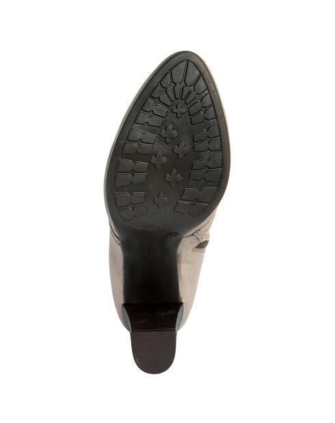 Bottines en cuir Avril truffe - Talon 8.5 cm