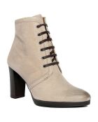 Bottines en cuir Avril truffe - Talon 8.5 cm