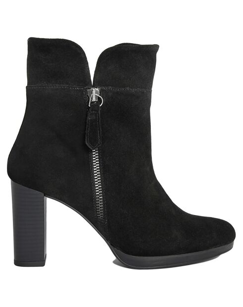 Bottines en suède Alix noires - Talon 8.5 cm
