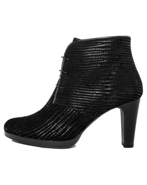 Bottines en cuir Bianca noires - Talon 8.5 cm