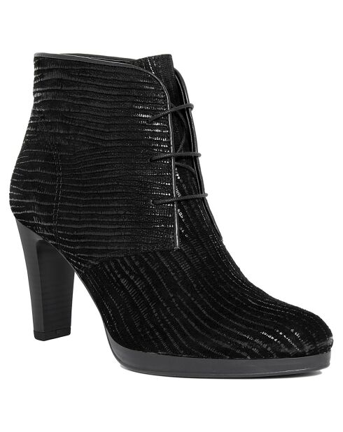 Bottines en cuir Bianca noires - Talon 8.5 cm