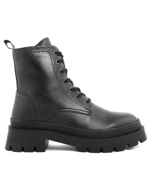 Bottes à lacets Rose noires - Talon 4 cm