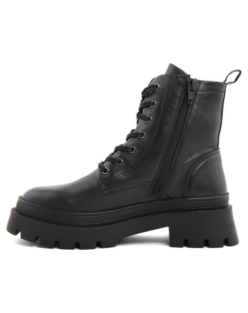 Bottes à lacets Rose noires - Talon 4 cm