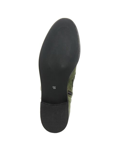 Bottines en cuir Bérénice kaki -