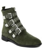 Bottines en cuir Bérénice kaki -