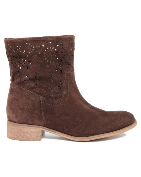 Bottines en suède Céleste marron -